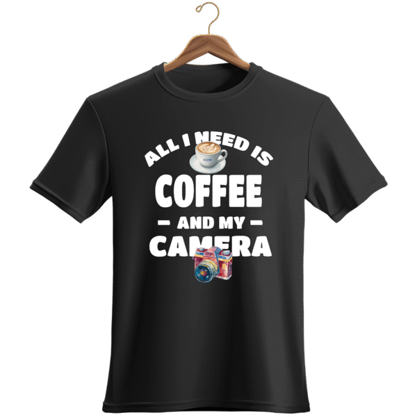 T-shirt pekefe-All i need coffee & my camera - Image 3